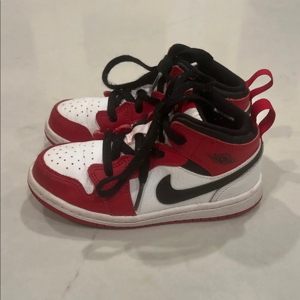 Nike Jordan Kids Red, Black, and White Sneakers